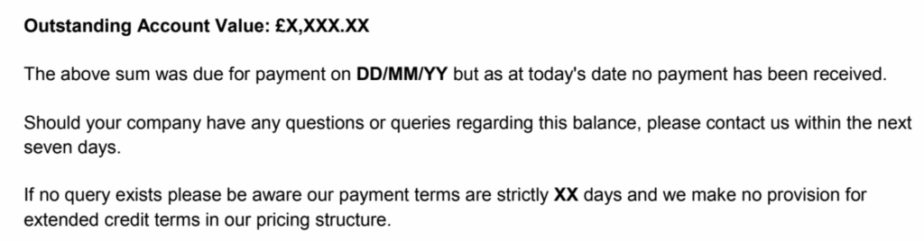 Free Late Payment Letter Template 1