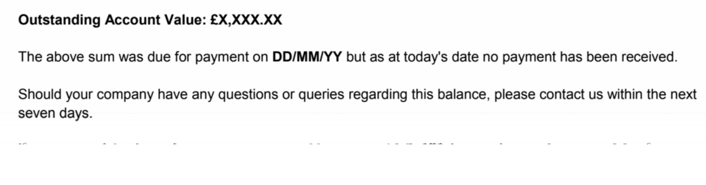 Late payment reminder letter