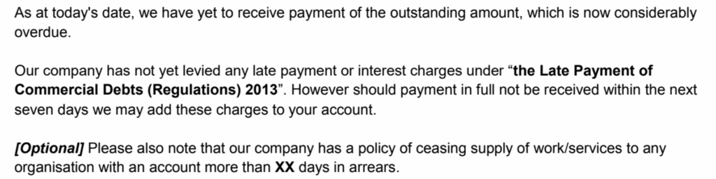 Free Late Payment Letter Template 2