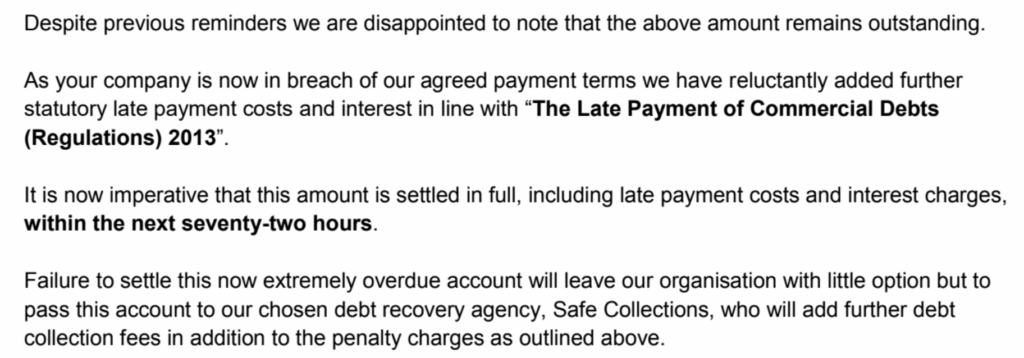 Free Late Payment Letter Template 3