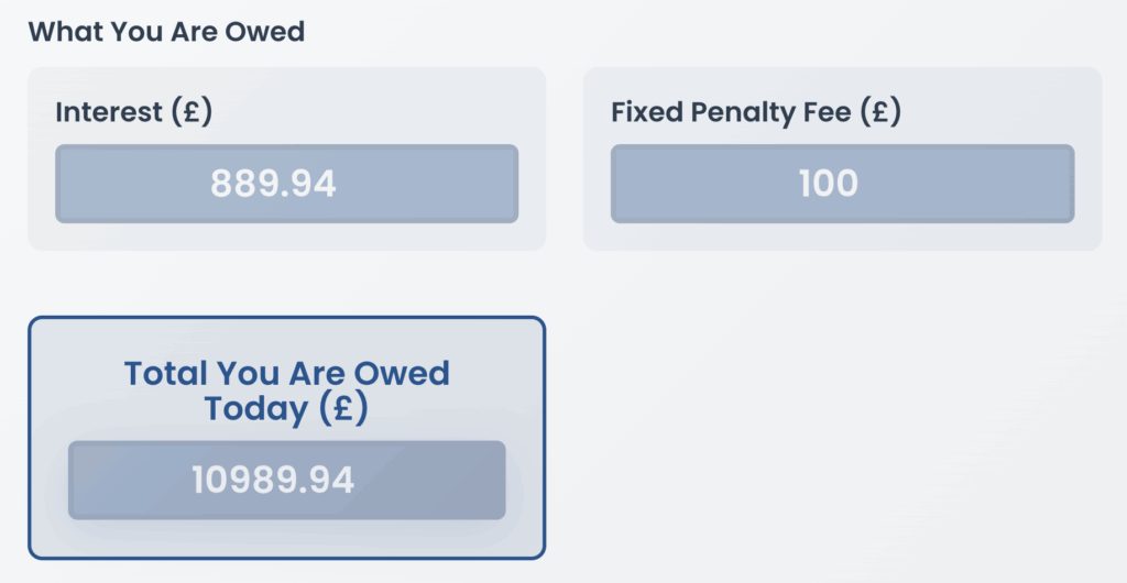 Example of unpaid invoice fixed penalty fees