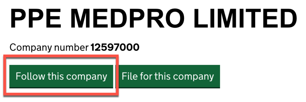 How to follow a company on Companies House